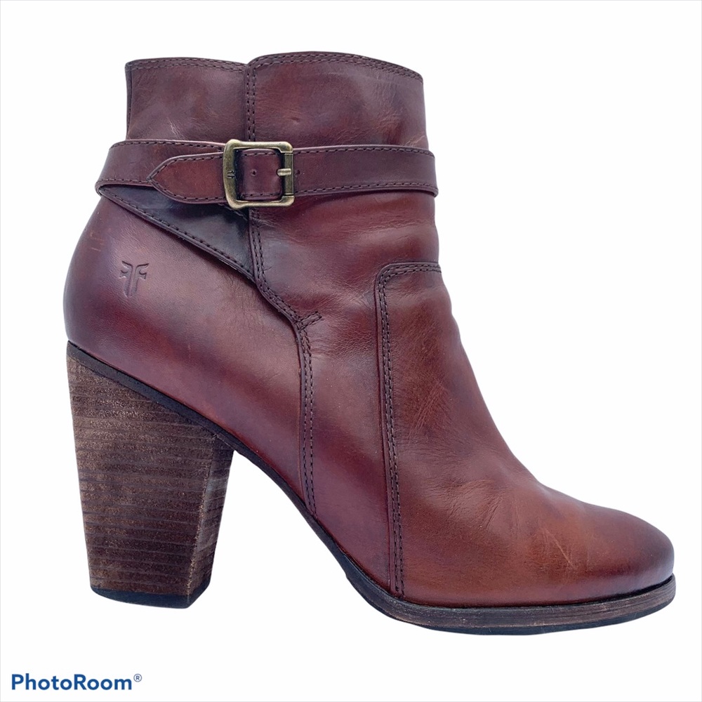 Frye brown leather boot/ bootie women’s sz11 heels